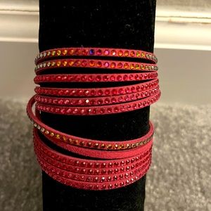 Swarovski Magenta Multi Strand Wrap Bracelet